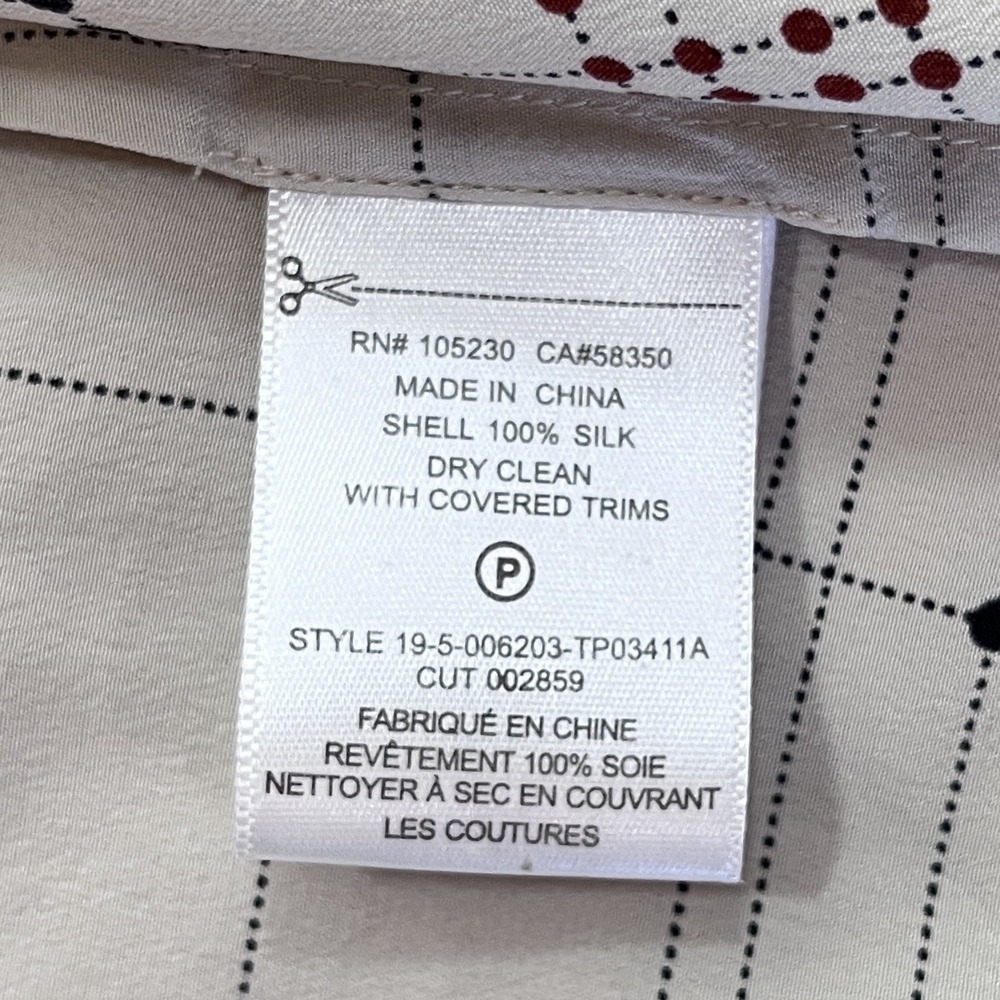 Equipment Femme 100% Silk Blouse Womens S Ivory Button Front Collared V-Neck - Picture 7 of 7